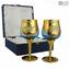 Set mit 2 Trefuochi-Gläsern Hellblau - You & Me - Original Murano-Glas