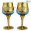 Set mit 2 Trefuochi-Gläsern Hellblau - You & Me - Original Murano-Glas
