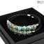 Pulseira Serena Double - Azul Claro com Avventurina - Original Murano Glass OMG