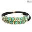 Armband Serena Double - Marine Green mit Avventurina - Original Murano Glas OMG