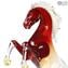 Cavallo Reale - Rosso - Vetro di Murano orginale OMG