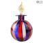 Flacon de Parfum Rond - Bleu & Rouge - Verre de Murano Original OMG