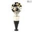 Bottle Stopper Black and White Round - Original Murano Glass OMG® + Gift Box