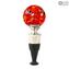 Bottle Stopper Round Red & Gold - Original Murano Glass OMG® + Gift Box