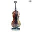 Glass Violin - sculpture in chalcedony glass - Original Murano Glass Omg