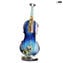 Glass Violin - sculpture in chalcedony glass - Original Murano Glass Omg