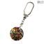 Keychain - Silver or Gold Leaf - Original Murano Glass