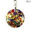 Keychain - Silver or Gold Leaf - Original Murano Glass