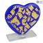 My Love - verre coeur avec or - Verre de Murano Original OMG