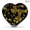 My Love - verre coeur avec or - Verre de Murano Original OMG