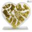 My Love - copo de coração com ouro - Vidro Murano Original OMG