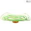 Green Sbruffi Plate Papyos - Blown Glass - Original Murano Glass OMG