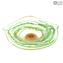 Assiette Sbruffi Vert Papyos - Verre Soufflé - Verre de Murano Original OMG