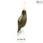 Black Parrot - Escultura de vidrio - Vidrio de Murano original OMG