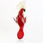 赤いオウム-ガラスの彫刻-オリジナルのムラーノガラスOMG