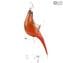 Red Esotic Parrot - Escultura en vidrio - Vidrio de Murano original OMG