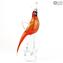 Roter esotischer Papagei - Glasskulptur - Original Murano Glass OMG