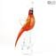 Red Esotic Parrot - Escultura en vidrio - Vidrio de Murano original OMG