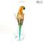 赤道鸚鵡-玻璃雕塑-原始穆拉諾玻璃OMG