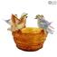 5 Sparrows Nest-Amber-Original Murano Glass OMG