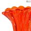 Vaso Flower - Rosso e Oro - Vetro di Murano Originale OMG