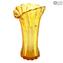 Flower Vase - Amber & Gold - Original Murano Glass OMG