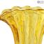 مزهرية زهور - عنبر وذهبي - زجاج مورانو الأصلي OMG