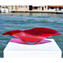 Centro de mesa Gondola - Rojo - Cristal de Murano original