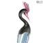 Male Royal Heron - Escultura de vidrio - Vidrio de Murano original OMG