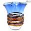 カリフ限定-青いガラスの花瓶-オリジナルのムラーノガラス