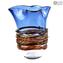 Califfo Exclusive - Blaue Glasvase - Original Muranoglas