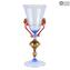 Venetian Goblet Rossetto - King Drinking Glass - Original Murano Glass OMG