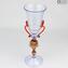 Venetian Goblet Rossetto - King Drinking Glass - Original Murano Glass OMG