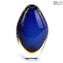 Vase Egg Baleton-Blue Sommerso-오리지널 Murano Glass OMG