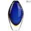 Vase Egg Baleton - Bleu Sommerso - Verre de Murano Original OMG