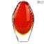 فازة بيض باليتون - أحمر سومرسو - زجاج مورانو الأصلي OMG