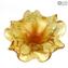 Centrotavola Fiore - Ambra  e oro - Vetro di Murano Originale OMG