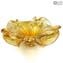 Flower Bowl - Amber and gold - Original Murano Glass OMG