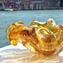 花碗 - 琥珀色和金色 - 原始穆拉諾玻璃 OMG