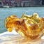 Flower Bowl - Amber and gold - Original Murano Glass OMG