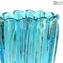 Vaso de lótus - Azul claro - Vidro Murano Original OMG