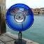 Disc on Stand Table Lamp - Sky - Original Murano Glass