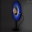 Lampe de Table Disque sur Pied - Ciel - Verre de Murano Original