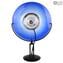 Lampe de Table Disque sur Pied - Ciel - Verre de Murano Original