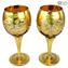 Set di 2 bicchieri Tre fuochi Ambra - You&Me - vetro di Murano originale
