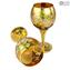 Set di 2 bicchieri Tre fuochi Ambra - You&Me - vetro di Murano originale