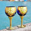 Set di 2 bicchieri Tre fuochi Blu - You&Me - vetro di Murano originale