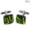 Cufflinks - Fluo Geen - Original Murano Glass OMG