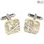 Cufflinks - White - Original Murano Glass OMG