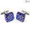 Cufflinks - Dark Blue - Original Murano Glass OMG